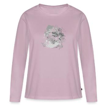 abstrait - T-shirt manches longues Premium bio Femme - rose poudré - Devant - Julia (174cm)