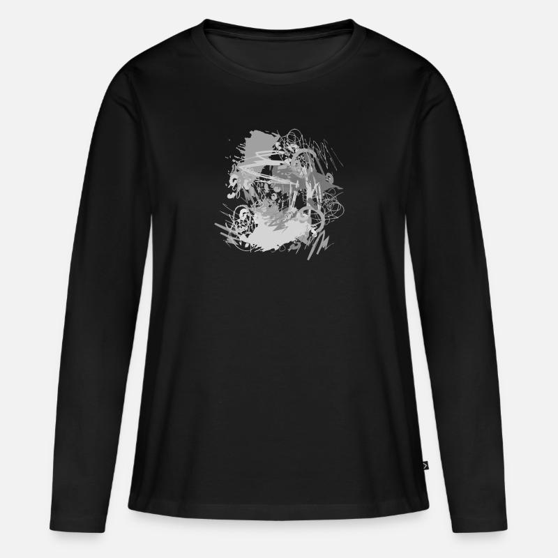 Abstrakt - Frauen Premium Bio Langarmshirt - Schwarz