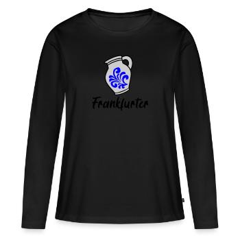 Hesse Bembel Apfelwein - Frauen Premium Bio Langarmshirt - Schwarz - Vorne - Julia (174cm)