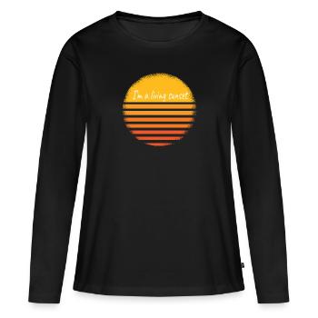 Je suis un coucher de soleil vivant - T-shirt manches longues Premium bio Femme - noir - Devant - Julia (174cm)