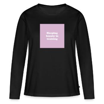 Sleeping beauty in training - T-shirt manches longues Premium bio Femme - noir - Devant - Julia (174cm)