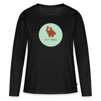 Pro Baer, Pro Natura, Pro Brownbaer - T-shirt manches longues Premium bio Femme - noir - Devant - Julia (174cm)