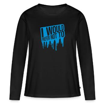 Je préfère ne pas - T-shirt manches longues Premium bio Femme - noir - Devant - Julia (174cm)