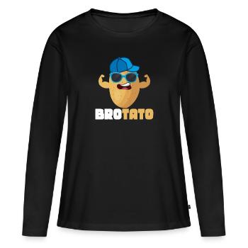Brotato Vegetable Potato - Frauen Premium Bio Langarmshirt - Schwarz - Vorne - Julia (174cm)