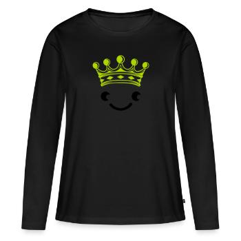 Visage de roi - T-shirt manches longues Premium bio Femme - noir - Devant - Julia (174cm)