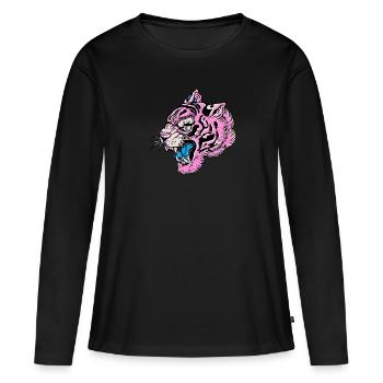 Tiger Tattoo Tattoo Brüllen Wild - Frauen Premium Bio Langarmshirt - Schwarz - Vorne - Julia (174cm)