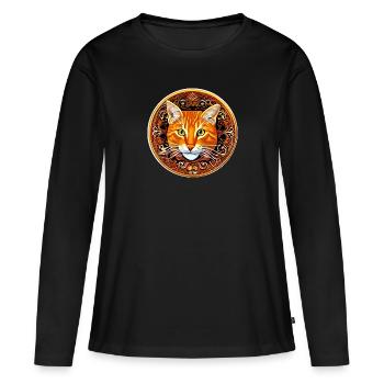 test - Frauen Premium Bio Langarmshirt - Schwarz - Vorne - Julia (174cm)