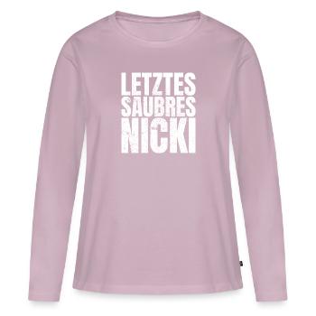 DDR Nostalgie Nicki Ossi Geschenk - Frauen Premium Bio Langarmshirt - Altrosa - Vorne - Julia (174cm)