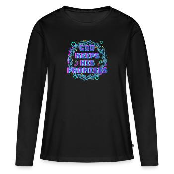 God Keeps His Promises 2 - Frauen Premium Bio Langarmshirt - Schwarz - Vorne - Julia (174cm)