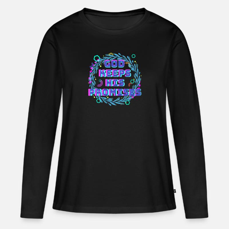 God Keeps His Promises 2 - Frauen Premium Bio Langarmshirt - Schwarz