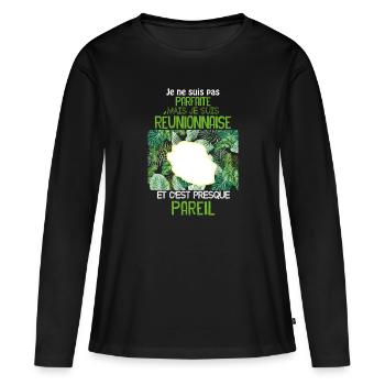 La Femme De La Réunion Est Parfaite - T-shirt manches longues Premium bio Femme - noir - Devant - Julia (174cm)