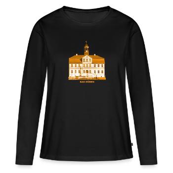 Bad Düben Rathaus Dübener Heide Kurstadt Sachsen - Frauen Premium Bio Langarmshirt - Schwarz - Vorne - Julia (174cm)