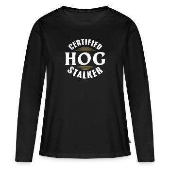 certified hog stalker Design for a hunting fan - Women's Premium Organic Long Sleeve Shirt - black - Front - Julia (174cm)