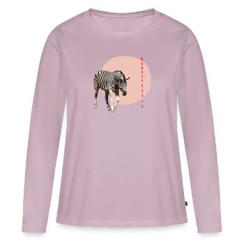 Zebra - Frauen Premium Bio Langarmshirt - Altrosa - Vorne - Julia (174cm)
