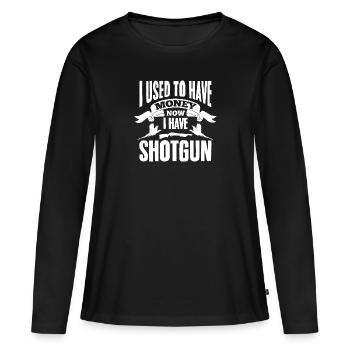 J’avais de l’argent Maintenant j’ai un fusil de chasse Faisan - T-shirt manches longues Premium bio Femme - noir - Devant - Julia (174cm)