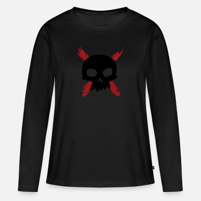 Graffiti Skull - Frauen Premium Bio Langarmshirt - Schwarz