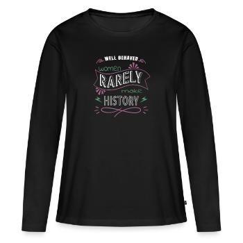 2019 All People Patriarcat Obama Citation - T-shirt manches longues Premium bio Femme - noir - Devant - Julia (174cm)