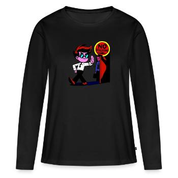 Pas de harcèlement - T-shirt manches longues Premium bio Femme - noir - Devant - Julia (174cm)