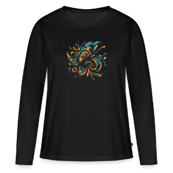 dard - T-shirt manches longues Premium bio Femme - noir - Devant - Julia (174cm)