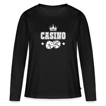 casino - T-shirt manches longues Premium bio Femme - noir - Devant - Julia (174cm)
