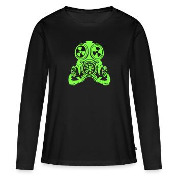 masque à gaz - T-shirt manches longues Premium bio Femme - noir - Devant - Julia (174cm)