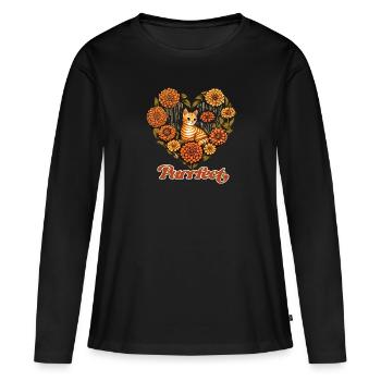 Parfait - T-shirt manches longues Premium bio Femme - noir - Devant - Julia (174cm)