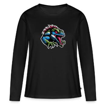 Caméléon - T-shirt manches longues Premium bio Femme - noir - Devant - Julia (174cm)