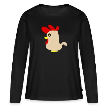 Coq - T-shirt manches longues Premium bio Femme - noir - Devant - Julia (174cm)