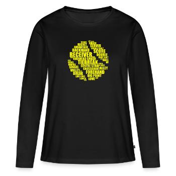 Tennis wordcloud - Tennis Ball - Women's Premium Organic Long Sleeve Shirt - black - Front - Julia (174cm)