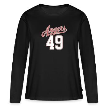 Angers 49 - T-shirt manches longues Premium bio Femme - noir - Devant - Julia (174cm)