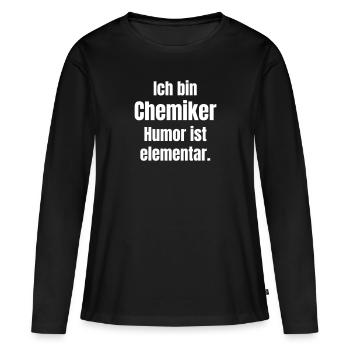 Humor elementary for chemists - Women's Premium Organic Long Sleeve Shirt - black - Front - Julia (174cm)