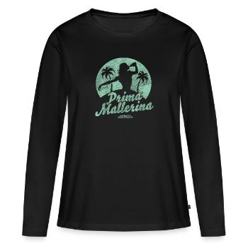 Mallorca Spruch Prima Mallerina - Frauen Premium Bio Langarmshirt - Schwarz - Vorne - Julia (174cm)