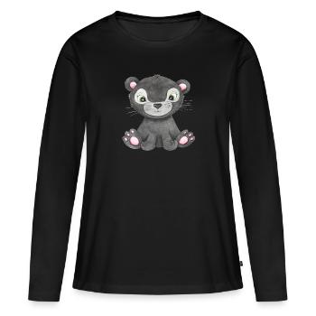 Süßes Panther Baby Amazonas Südamerika Panter - Frauen Premium Bio Langarmshirt - Schwarz - Vorne - Julia (174cm)