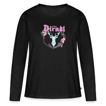 Dirndl - Frauen Premium Bio Langarmshirt - Schwarz - Vorne - Julia (174cm)