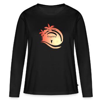 Île - T-shirt manches longues Premium bio Femme - noir - Devant - Julia (174cm)