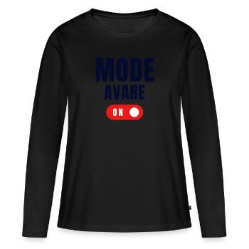Mode avare - T-shirt manches longues Premium bio Femme - noir - Devant - Julia (174cm)