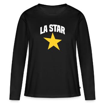 La STAR - T-shirt manches longues Premium bio Femme - noir - Devant - Julia (174cm)
