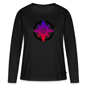 GPS boussole - T-shirt manches longues Premium bio Femme - noir - Devant - Julia (174cm)