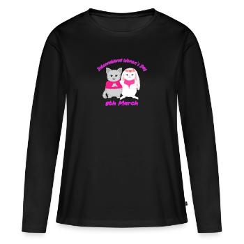 International Women's Day - Women's Premium Organic Long Sleeve Shirt - black - Front - Julia (174cm)