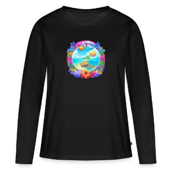 Summer really far away - Women's Premium Organic Long Sleeve Shirt - black - Front - Julia (174cm)