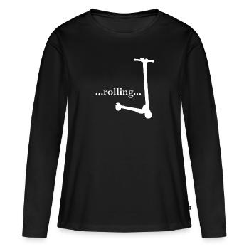 E-Scooter Roller Scooter - T-shirt manches longues Premium bio Femme - noir - Devant - Julia (174cm)