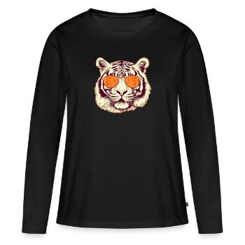 Al le tigre - T-shirt manches longues Premium bio Femme - noir - Devant - Julia (174cm)