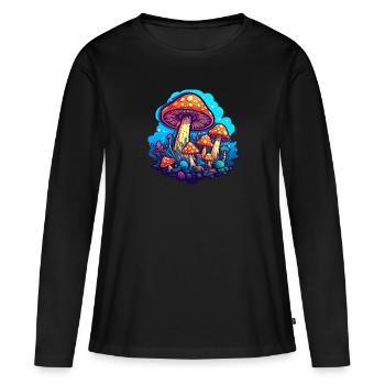 Magische Champi - Frauen Premium Bio Langarmshirt - Schwarz - Vorne - Julia (174cm)