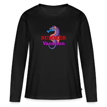 Hippocampe - T-shirt manches longues Premium bio Femme - noir - Devant - Julia (174cm)