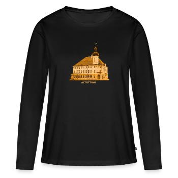 Altötting Rathaus Oberbayern Bayern - Frauen Premium Bio Langarmshirt - Schwarz - Vorne - Julia (174cm)