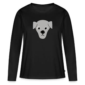 chiot 6 - T-shirt manches longues Premium bio Femme - noir - Devant - Julia (174cm)