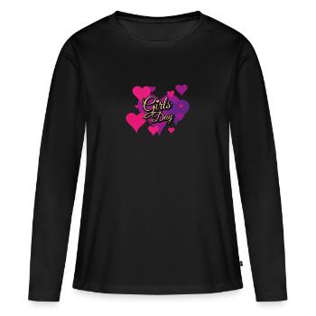 Girls Day Glittermuster - Frauen Premium Bio Langarmshirt - Schwarz - Vorne - Julia (174cm)