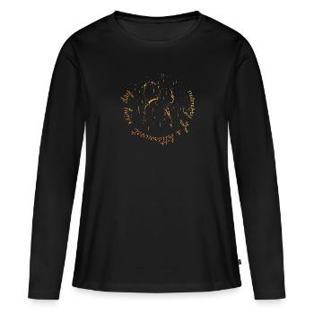 souvenir d’une journée pluvieuse douce-amère - DIGITAL - T-shirt manches longues Premium bio Femme - noir - Devant - Julia (174cm)