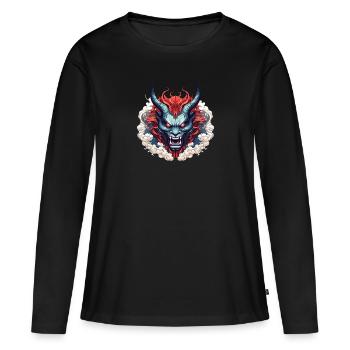 Demon oni - Women's Premium Organic Long Sleeve Shirt - black - Front - Julia (174cm)