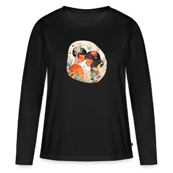 Verliebtes Paar - Frauen Premium Bio Langarmshirt - Schwarz - Vorne - Julia (174cm)